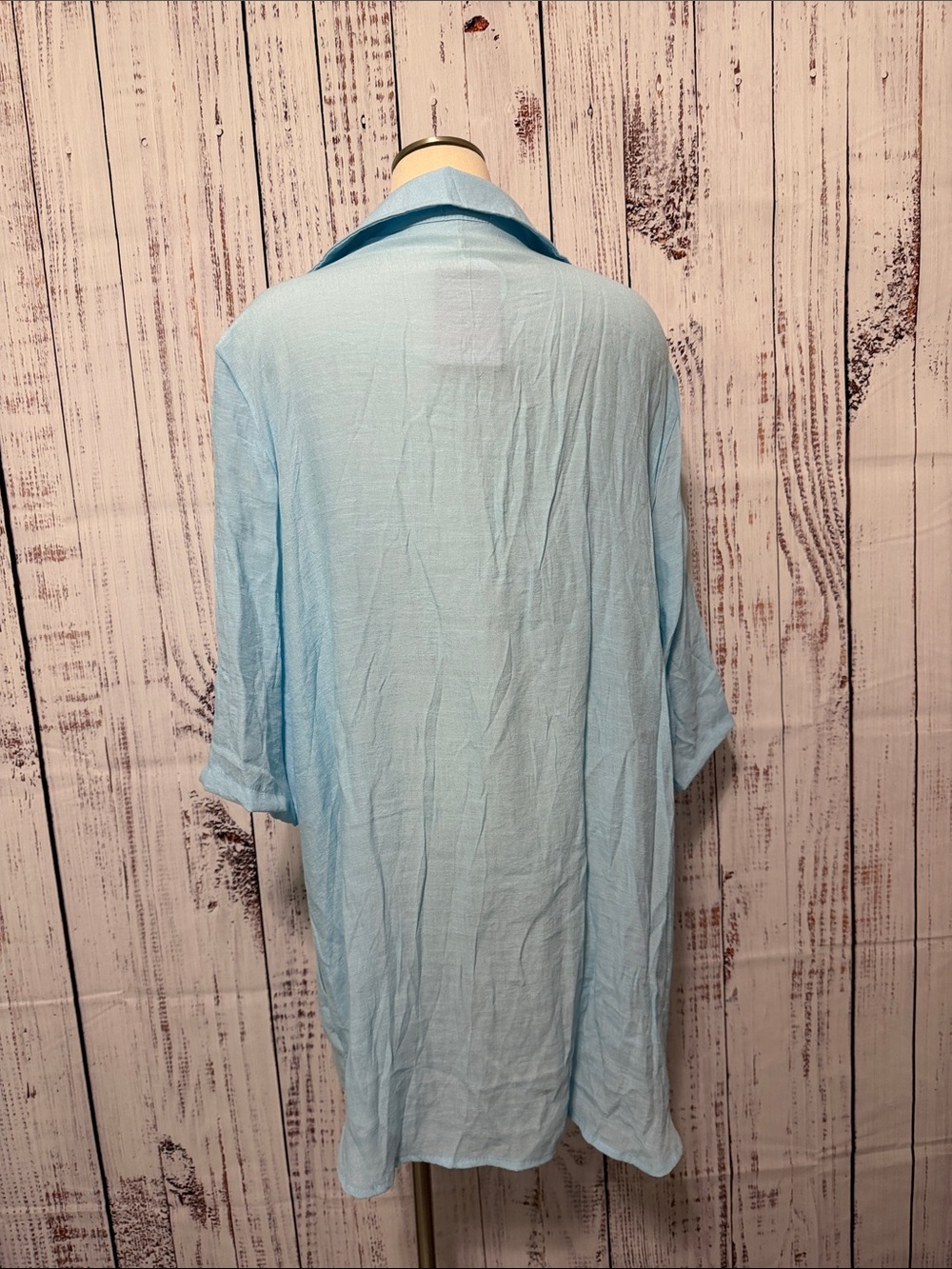 Sky Blue Women's Tunic Shirt - Picture 3 of 6